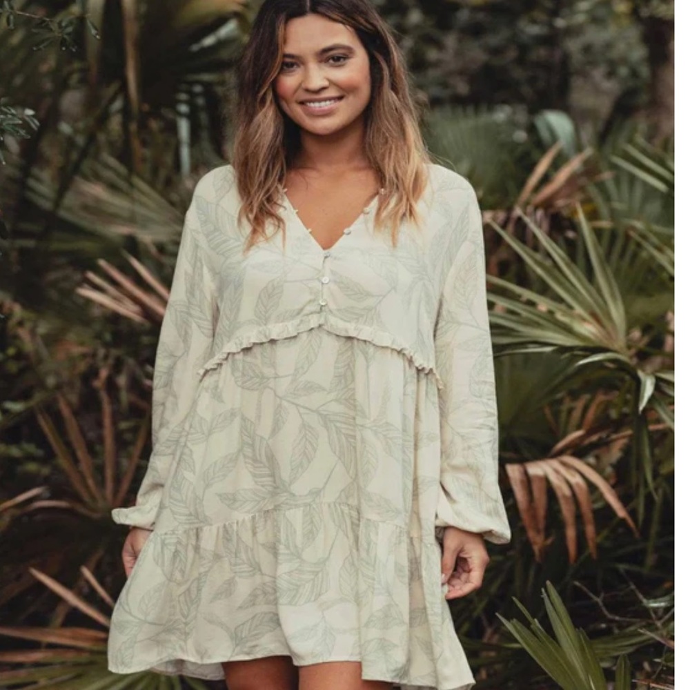 The Normal Brand Alexis Tiered Peasant Dress In Palm Desert Print Women’s Small